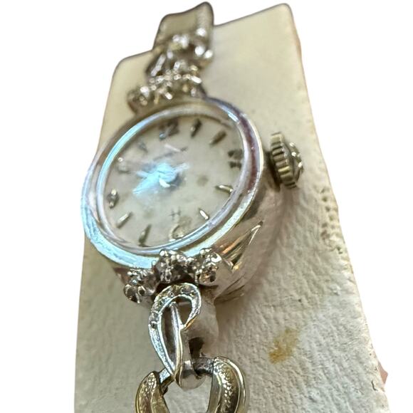 Hamilton Vintage 14K White Gold Diamond Ladies Watch - Working main image 10